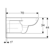 Geberit Wand-WC, Tiefspüler Renova Comfort weiß, 6 l, verlängerte Ausladung-4