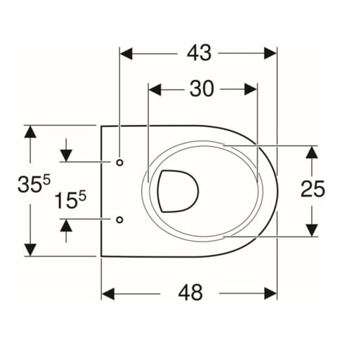Geberit Wand-WC, Tiefspüler Renova Compact 6/5 l, verkürzte Ausladung, weiß