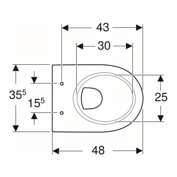 Geberit Wand-WC, Tiefspüler Renova Compact 6/5 l, verkürzte Ausladung, weiß