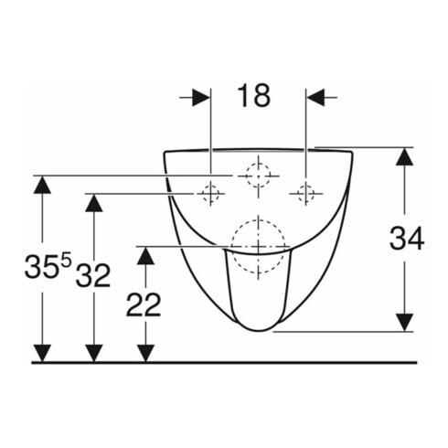 Geberit Wand-WC, Tiefspüler Renova Compact 6/5 l, verkürzte Ausladung, weiß