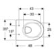 Geberit Wand-WC, Tiefspüler Renova Compact 6/5 l, verkürzte Ausladung, weiß-4