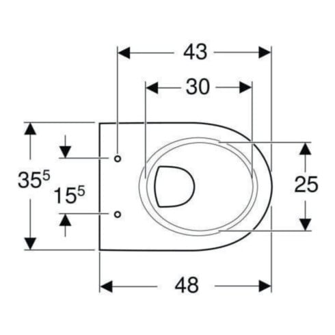 Geberit Wand-WC, Tiefspüler Renova Compact 6/5 l, verkürzte Ausladung, weiß