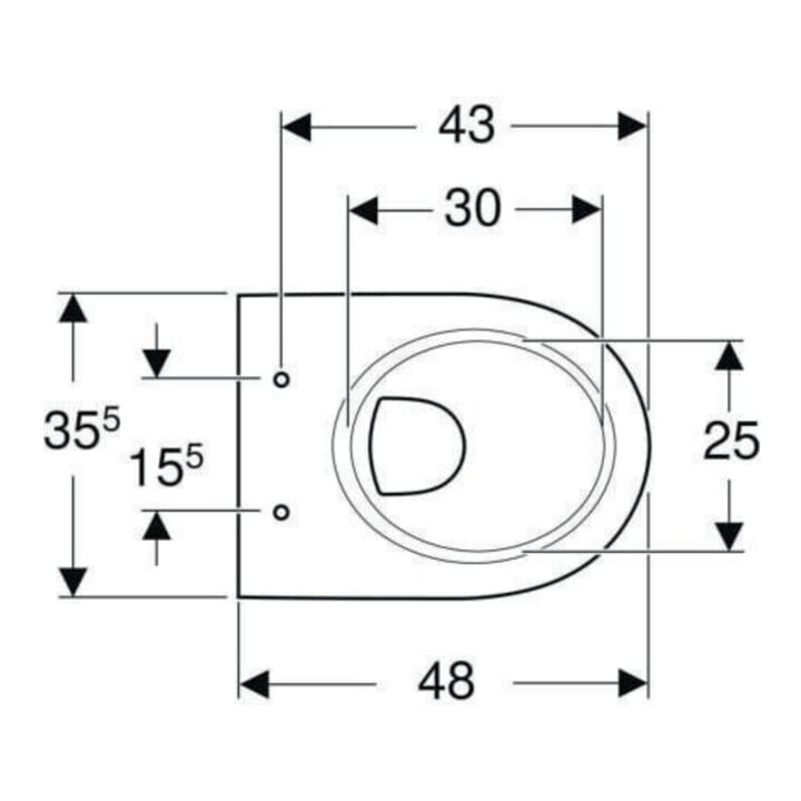 Geberit Wand-WC, Tiefspüler Renova Compact 6/5 l, verkürzte Ausladung, weiß