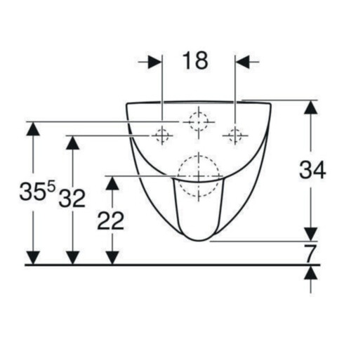 Geberit Wand-WC, Tiefspüler Renova Compact 6/5 l, verkürzte Ausladung, weiß