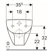 Geberit Wand-WC, Tiefspüler Renova Compact sq 6/5 l, verkürzte Ausladung, weiß-2