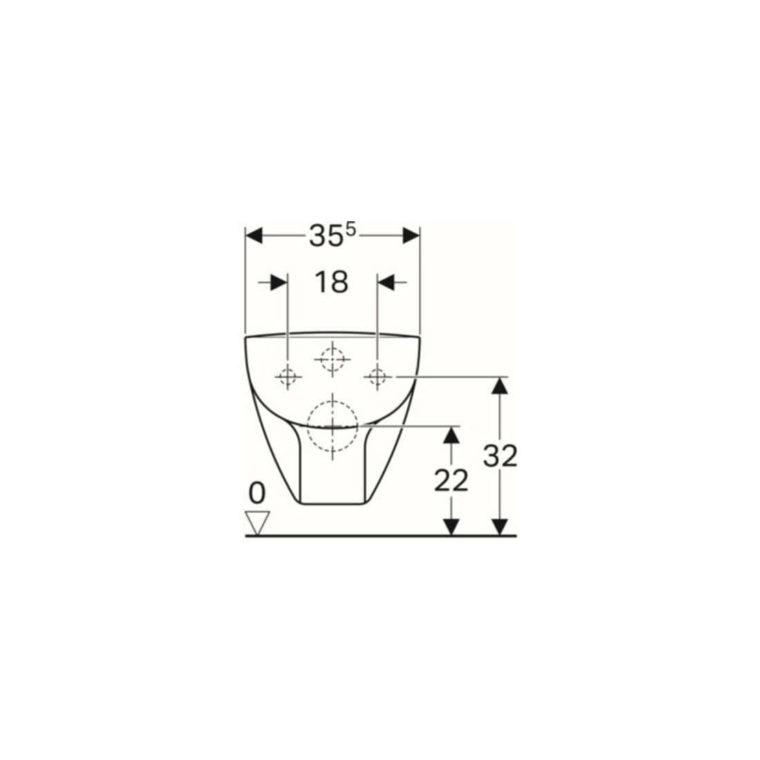 Geberit Wand-WC, Tiefspüler Renova Compact sq 6/5 l, verkürzte Ausladung, weiß