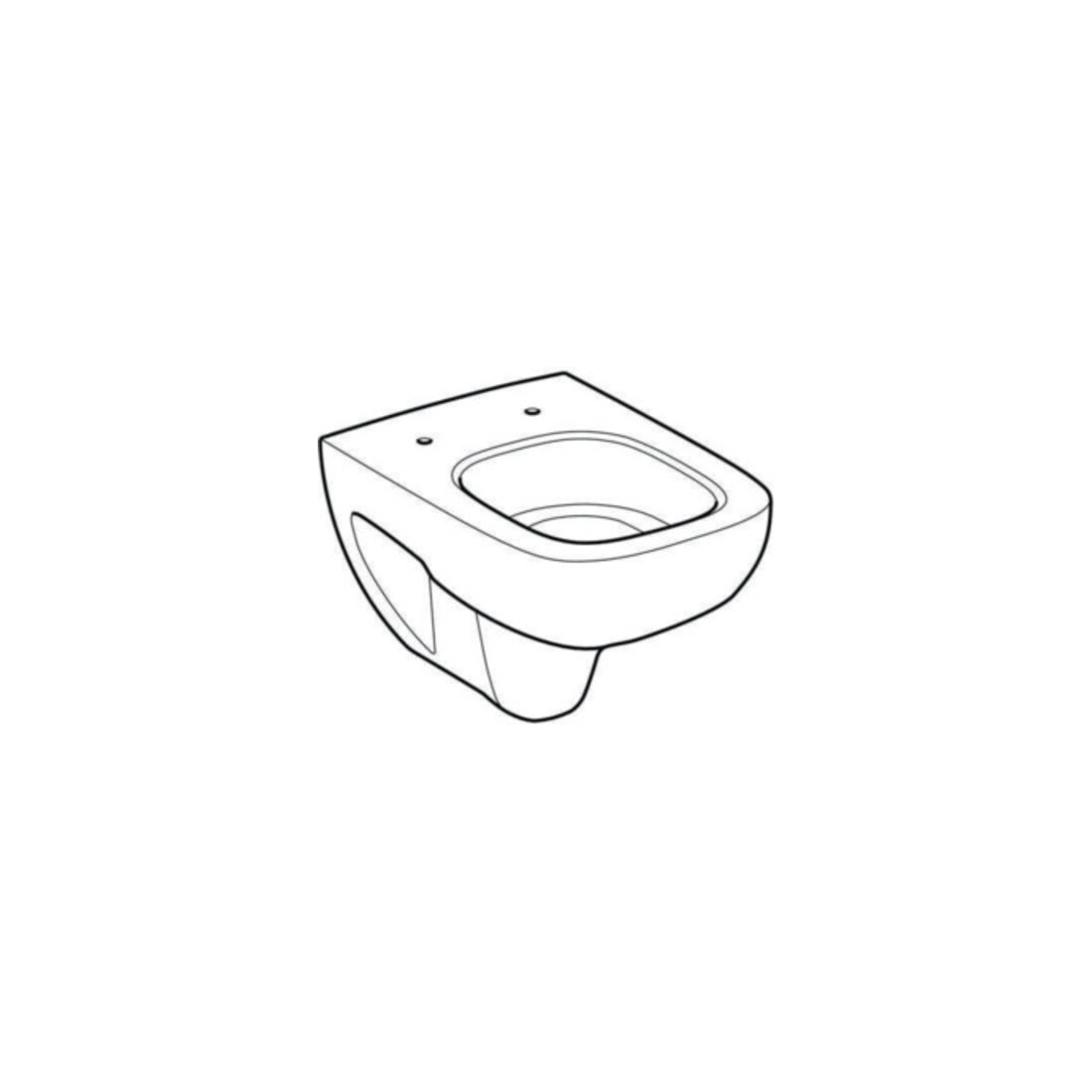 Geberit Wand-WC, Tiefspüler Renova Compact sq 6/5 l, verkürzte Ausladung, weiß