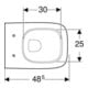 Geberit Wand-WC, Tiefspüler Renova Compact sq 6/5 l, verkürzte Ausladung, weiß