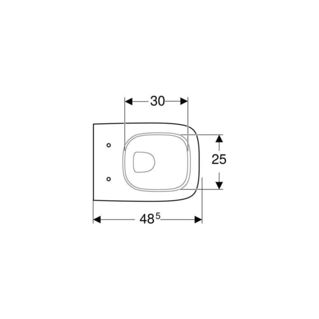 Geberit Wand-WC, Tiefspüler Renova Compact sq 6/5 l, verkürzte Ausladung, weiß