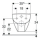 Geberit Wand-WC, Tiefspüler Renova Compact sq 6/5 l, verkürzte Ausladung, weiß