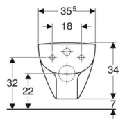 Geberit Wand-WC, Tiefspüler Renova Compact sq 6/5 l, verkürzte Ausladung, weiß-4
