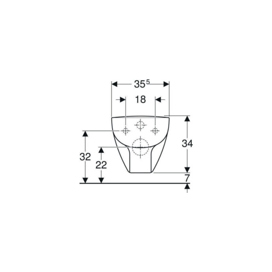 Geberit Wand-WC, Tiefspüler Renova Compact sq 6/5 l, verkürzte Ausladung, weiß