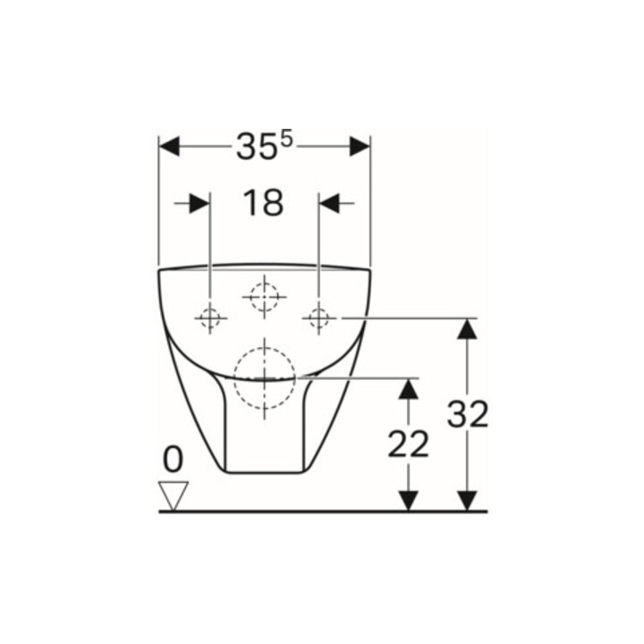 Geberit Wand-WC, Tiefspüler Renova Compact sq 6/5 l, verkürzte Ausladung, weiß
