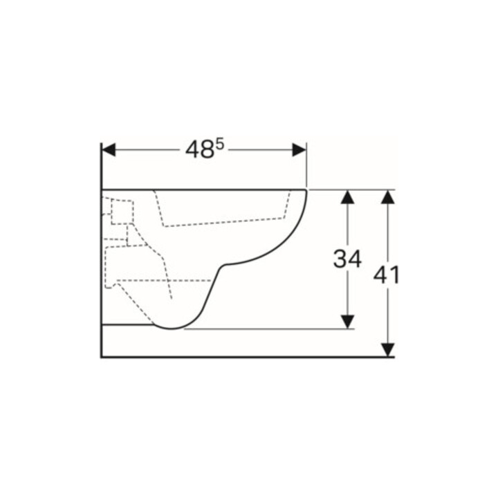 Geberit Wand-WC, Tiefspüler Renova Compact sq 6/5 l, verkürzte Ausladung, weiß