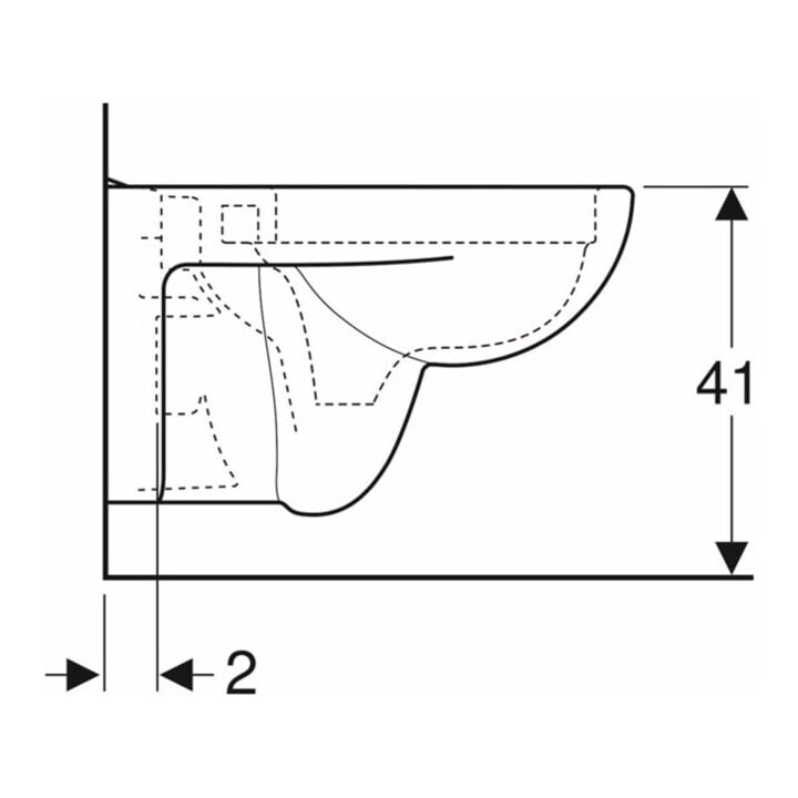 Geberit Wand-WC, Tiefspüler Renova Plan 6/5 l, rimfree, weiß