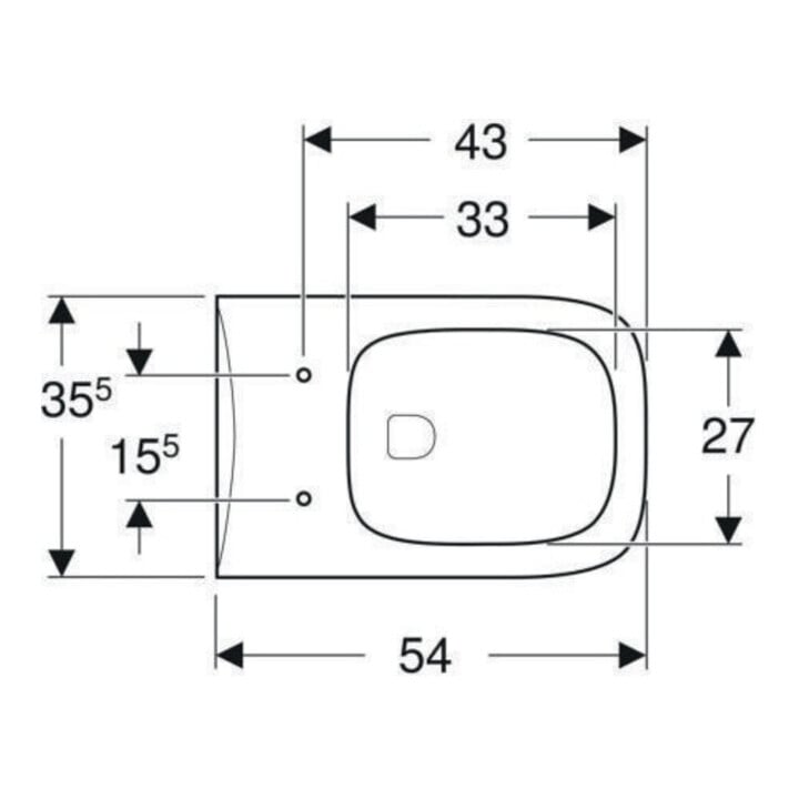 Geberit Wand-WC, Tiefspüler Renova Plan 6/5 l, rimfree, weiß
