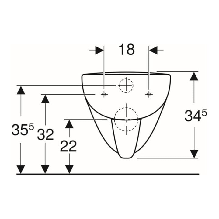 Geberit Wand-WC, Tiefspüler Renova Plan 6/5 l, rimfree, weiß