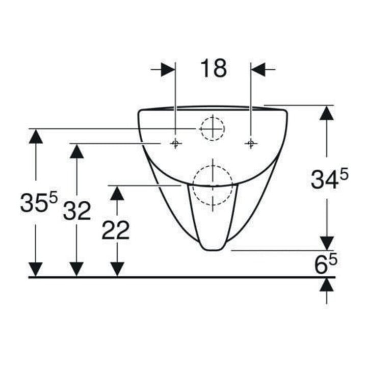 Geberit Wand-WC, Tiefspüler Renova Plan 6/5 l, rimfree, weiß