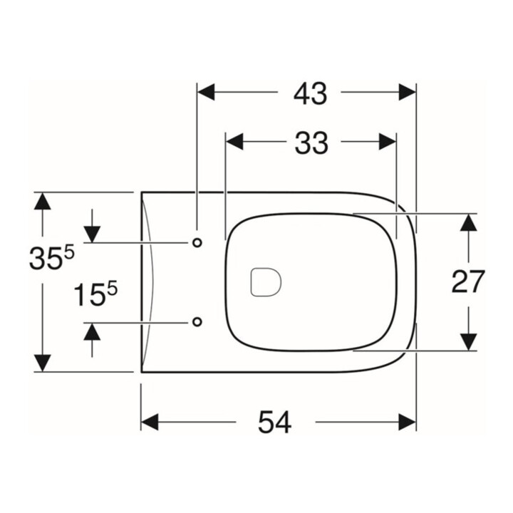 Geberit Wand-WC, Tiefspüler Renova Plan 6/5 l, rimfree, weiß