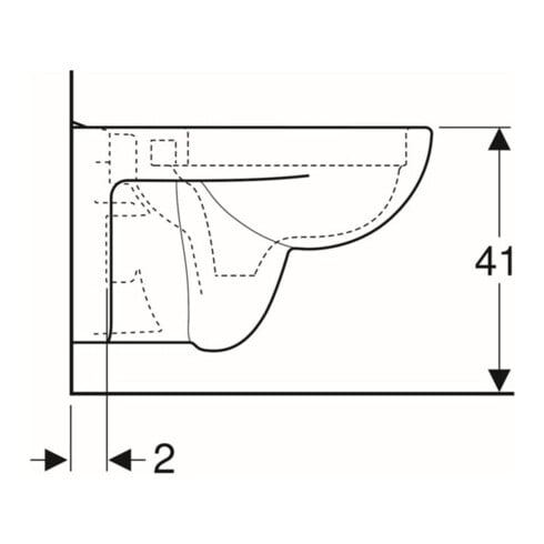 Geberit Wand-WC, Tiefspüler Renova Plan 6/5 l, rimfree, weiß KeraTect