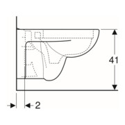 Geberit Wand-WC, Tiefspüler Renova Plan 6/5 l, rimfree, weiß KeraTect-2