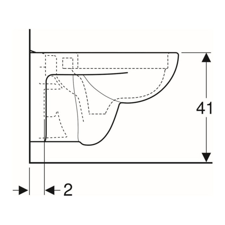 Geberit Wand-WC, Tiefspüler Renova Plan 6/5 l, rimfree, weiß KeraTect
