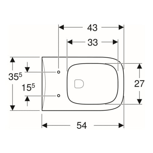 Geberit Wand-WC, Tiefspüler Renova Plan 6/5 l, rimfree, weiß KeraTect