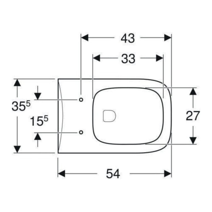 Geberit Wand-WC, Tiefspüler Renova Plan 6/5 l, rimfree, weiß KeraTect