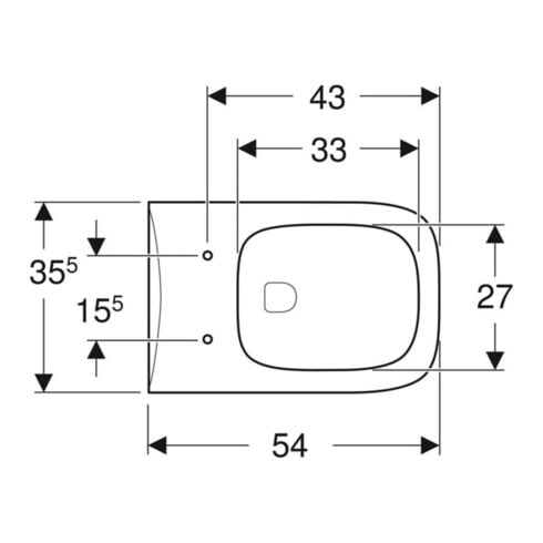 Geberit Wand-WC, Tiefspüler Renova Plan 6/5 l, rimfree, weiß KeraTect