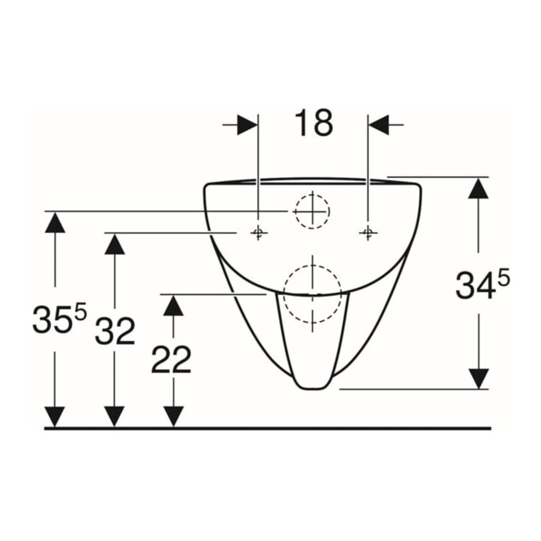 Geberit Wand-WC, Tiefspüler Renova Plan 6/5 l, rimfree, weiß KeraTect