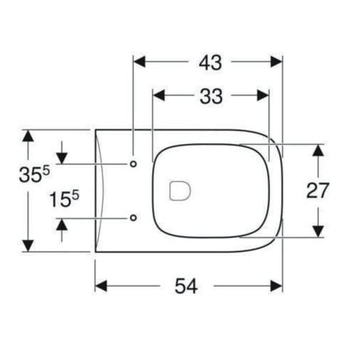 Geberit Wand-WC, Tiefspüler Renova Plan 6/5 l, rimfree, weiß KeraTect