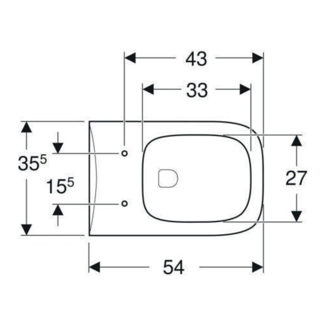Geberit Wand-WC, Tiefspüler Renova Plan 6/5 l, rimfree, weiß KeraTect