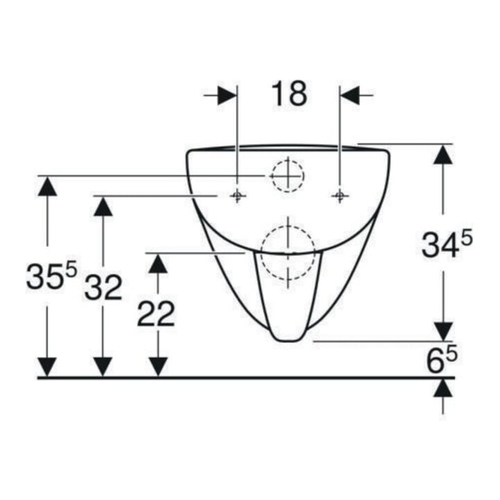 Geberit Wand-WC, Tiefspüler Renova Plan 6/5 l, rimfree, weiß KeraTect