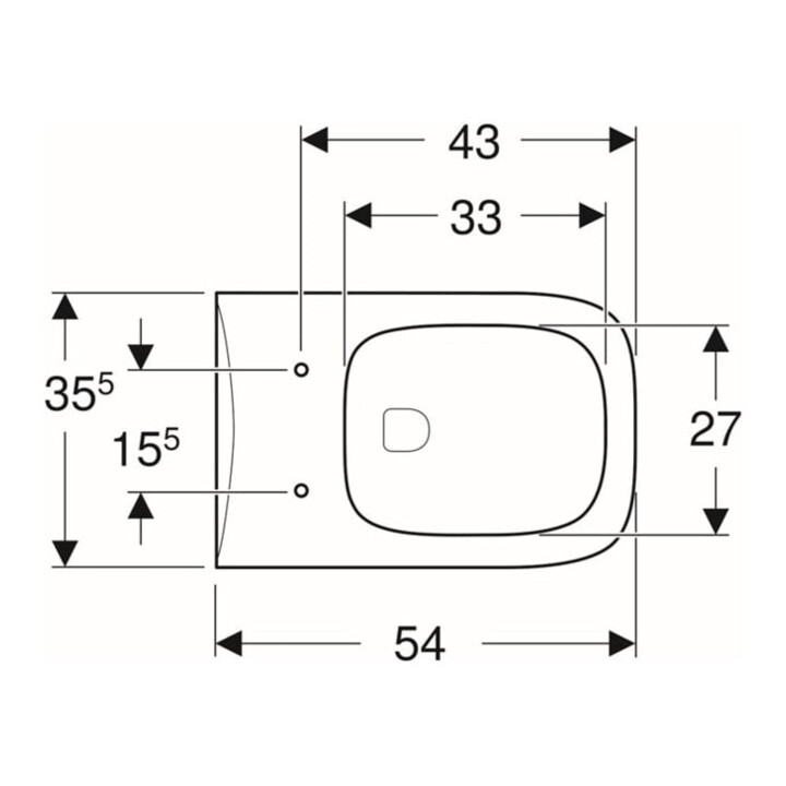 Geberit Wand-WC, Tiefspüler Renova Plan 6/5 l, rimfree, weiß KeraTect