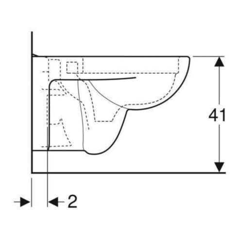 Geberit Wand-WC, Tiefspüler Renova Plan 6/5 l, rimfree, weiß KeraTect