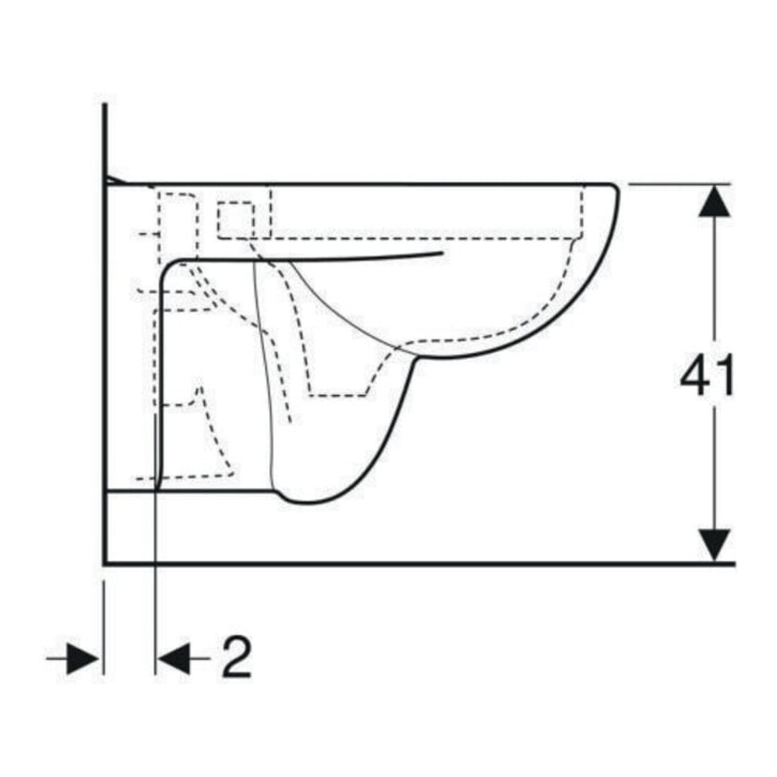 Geberit Wand-WC, Tiefspüler Renova Plan 6/5 l, rimfree, weiß KeraTect