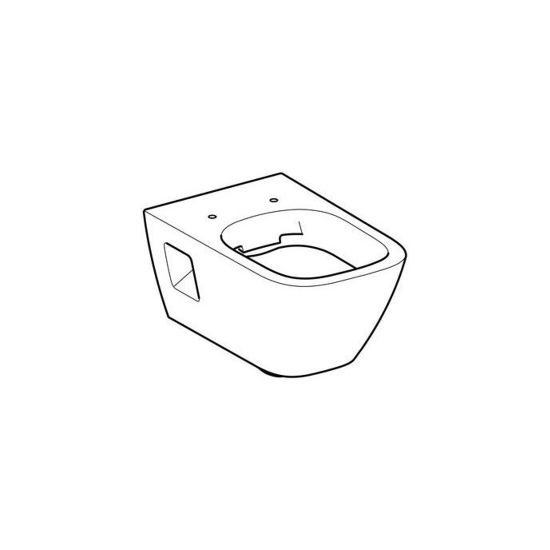 Geberit Wand-WC, Tiefspüler Renova Plan 6/5 l, teilgeschl. Form, rimfree, weiß