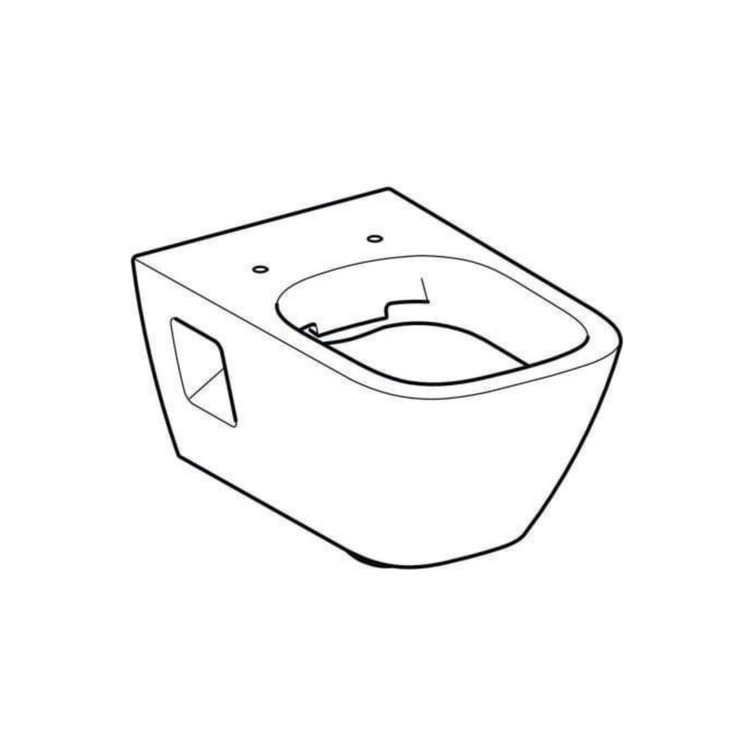 Geberit Wand-WC, Tiefspüler Renova Plan 6/5 l, teilgeschl. Form, rimfree, weiß