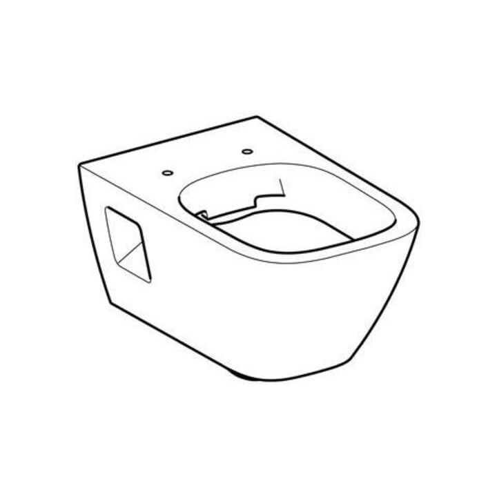 Geberit Wand-WC, Tiefspüler Renova Plan 6/5 l, teilgeschl. Form, rimfree, weiß