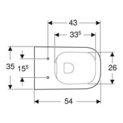 Geberit Wand-WC, Tiefspüler Renova Plan 6/5 l, teilgeschl. Form, rimfree, weiß-5