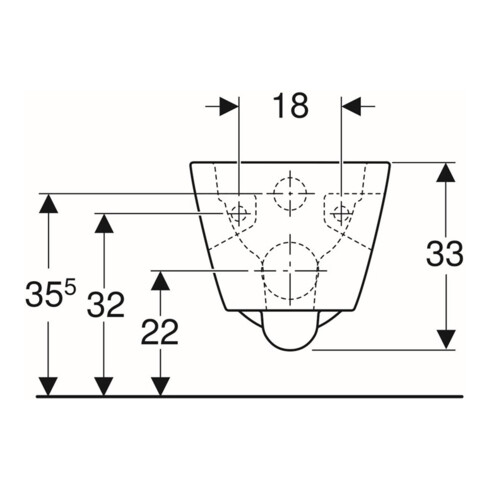 Geberit Wand-WC, Tiefspüler Renova Plan 6/5 l, teilgeschl. Form, rimfree, weiß