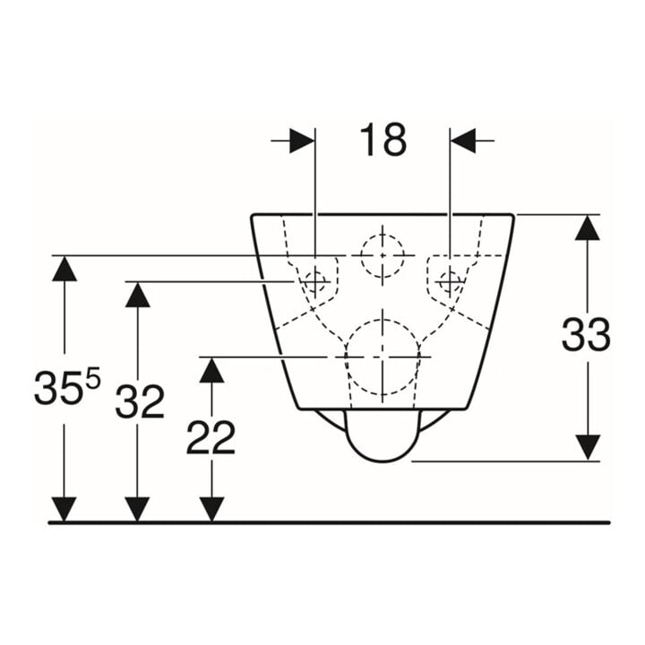 Geberit Wand-WC, Tiefspüler Renova Plan 6/5 l, teilgeschl. Form, rimfree, weiß