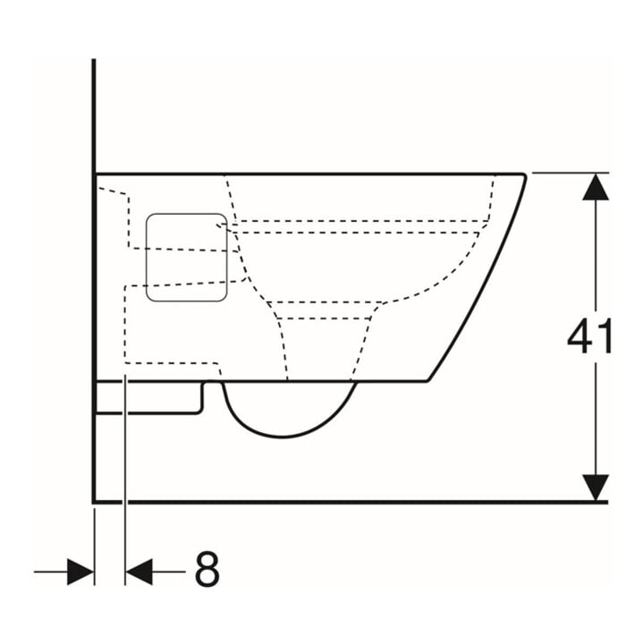 Geberit Wand-WC, Tiefspüler Renova Plan 6/5 l, teilgeschl. Form, rimfree, weiß