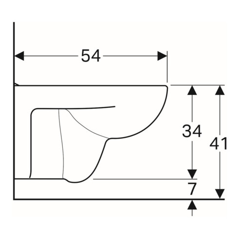 Geberit Wand-WC, Tiefspüler Renova Plan 6/5 l, weiß