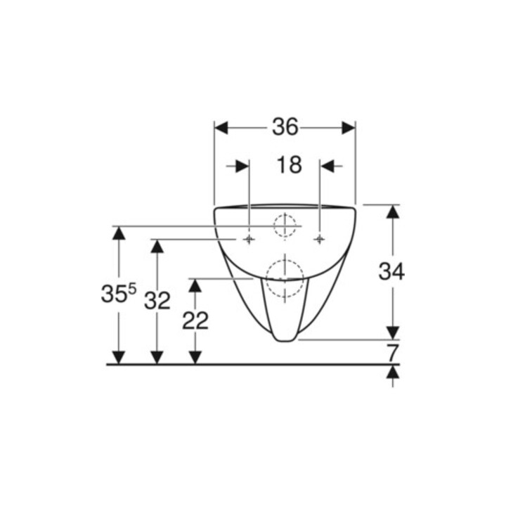 Geberit Wand-WC, Tiefspüler Renova Plan 6/5 l, weiß