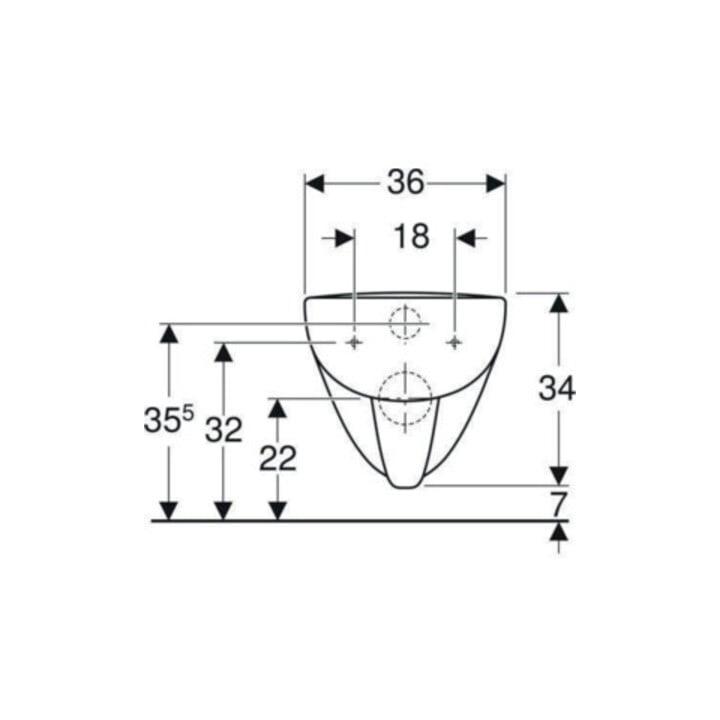 Geberit Wand-WC, Tiefspüler Renova Plan 6/5 l, weiß