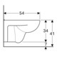 Geberit Wand-WC, Tiefspüler Renova Plan 6/5 l, weiß KeraTect-4