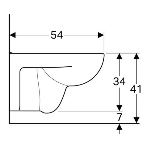 Geberit Wand-WC, Tiefspüler Renova Plan 6/5 l, weiß KeraTect