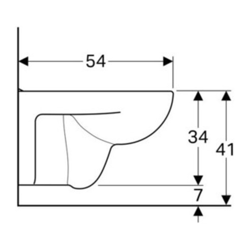 Geberit Wand-WC, Tiefspüler Renova Plan 6/5 l, weiß KeraTect