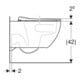 Geberit Wand-WC, Tiefspüler-Set Acanto 36x38,5x53,5cm, 4,5 l, ges, m Ring, we.